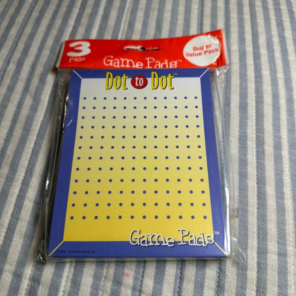 Vintage 2004 Game Pads Dot to Dot 3 Pack 50 Sheets Per Pad Travel Activity Game‎